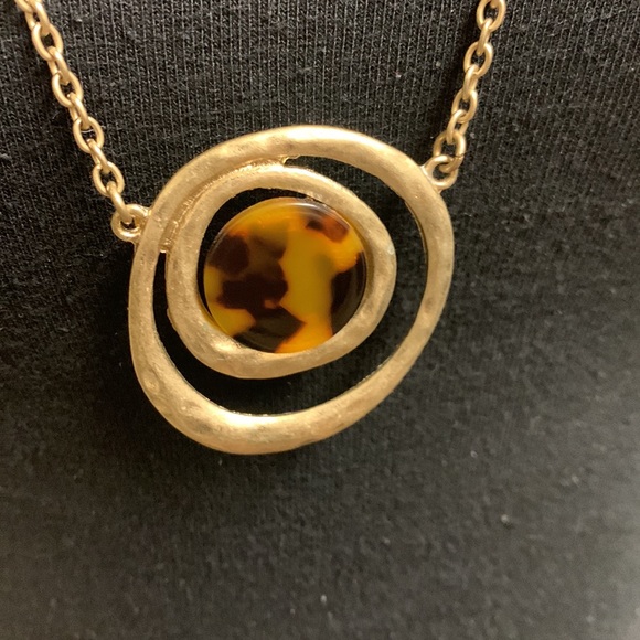 Necklace, Gold and Brown circle design, Double stranded, 21 1/2” - Picture 6 of 9